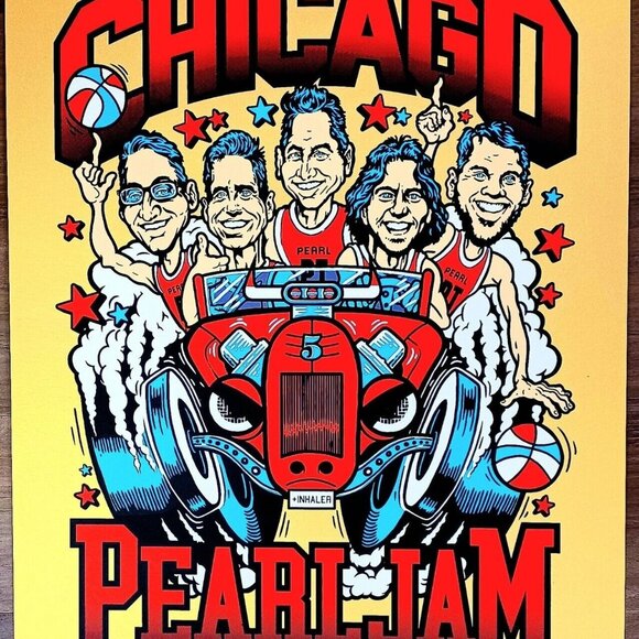 Pearl Jam Chicago-Night 2 SuperGold Variant SIGNED & NUMBERED LE/110 Poster - Picture 1 of 2